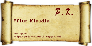 Pflum Klaudia névjegykártya